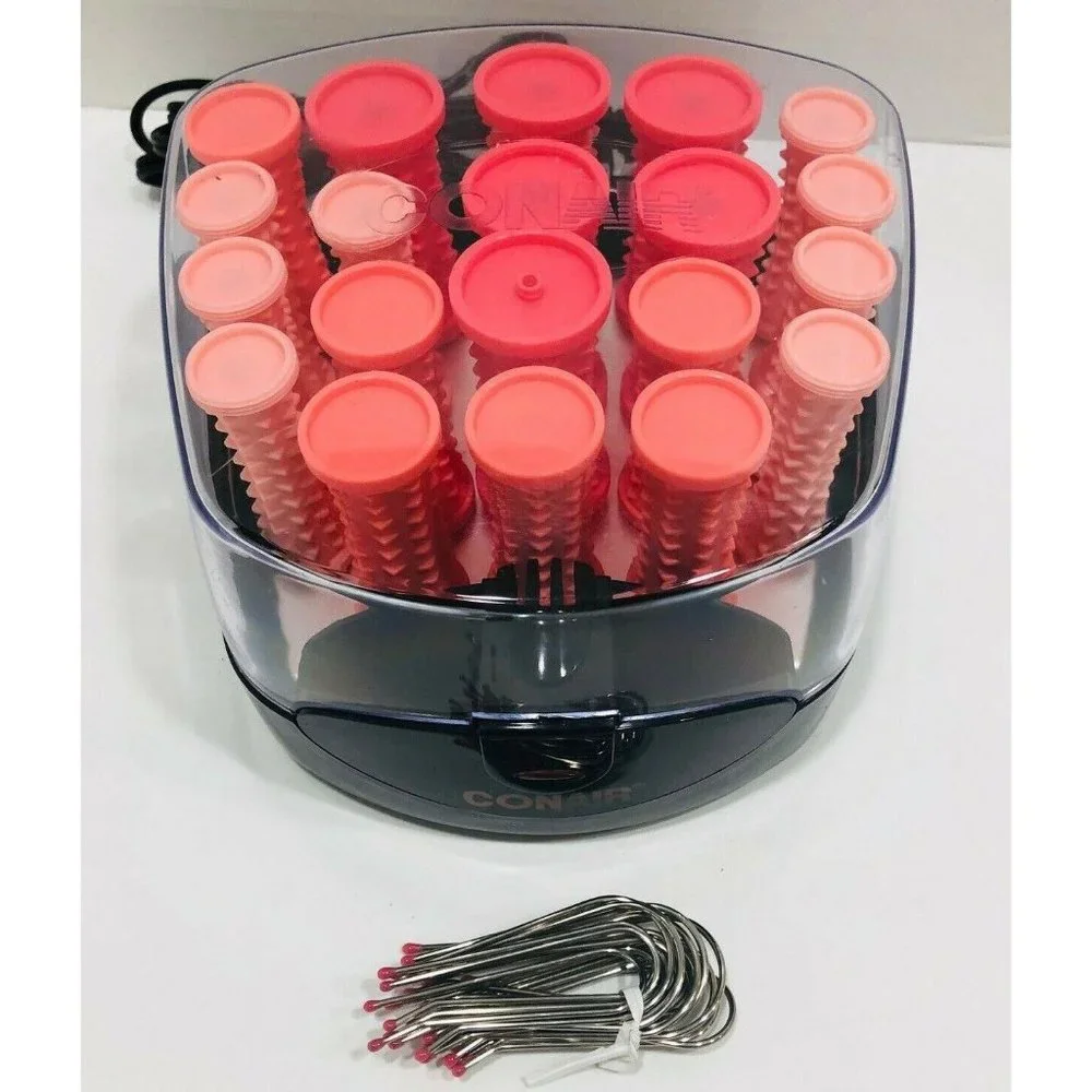 CONAIR Hot Rollers Hair Setter NWOB Pink 20 Curlers‎ Pins HS83R Pageant Wedding